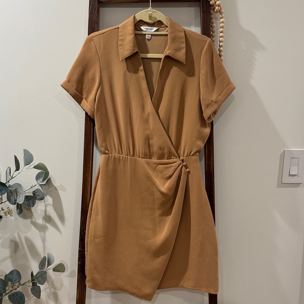 Nine West Surplice / Wrap Shirt Dress